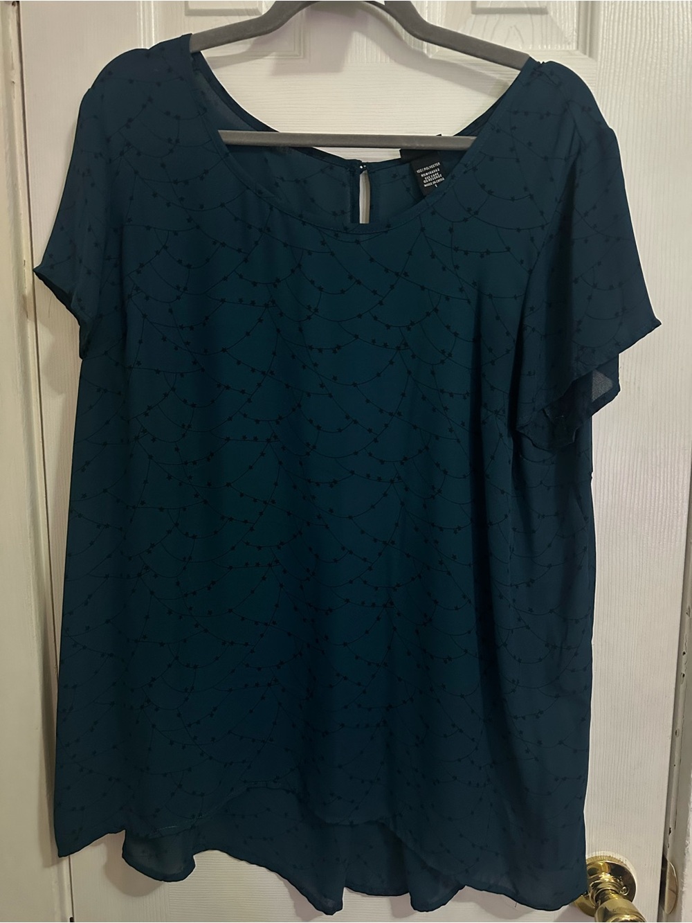 Torrid Dark Green Blouse With Black Star Pattern Size 1